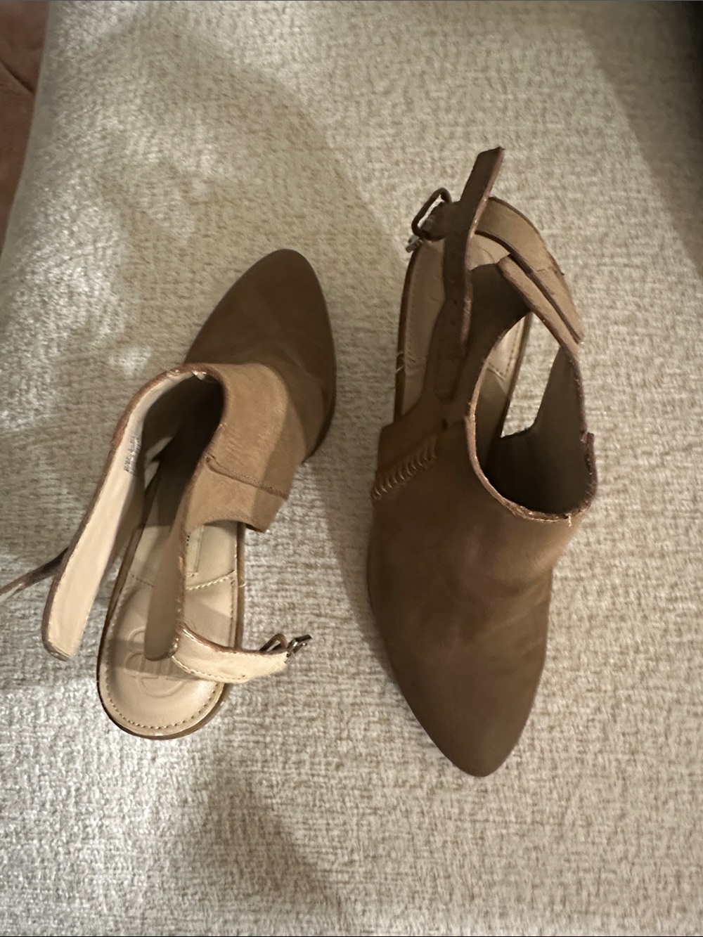 Dana Buchman Brown Pointed-Toe Slingback Mules